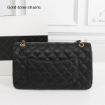 Keskmised teemanttikandiga &otilde;lakotid naistele Luksuslik disainerkaaviar k&auml;ekott Ehtsast nahast lehma nahast crossbody kott Kettidega lukuga klapiga kott kuld