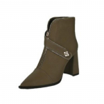 Naiste prantsuse disainiga paksu kontsaga l&uuml;hikesed saapad 36 kohv