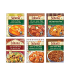 Suhana k&ouml;&ouml;giviljamaitseainesegud - Paneer Butter, Veg Biryani, Paneer Tikka, Shahi Paneer, Kashmiri Dum Aloo, Rajma Masala - 6 tk komplekt beige
