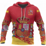 Hispaania Skull Hoodies Meeste kapuuts 3D Prindi Hispaania lipp Topid S&uuml;gisene pikkade varrukatega T&auml;navar&otilde;ivad Kapuutsiga kapuuts Meeste R&otilde;ivad 2XL