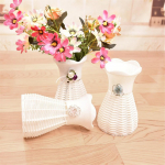 Qi Home Decor Kena rotangist vaas korv Lilled meetrid Orhidee kunstlillede komplekt