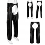 Meeste kunstnahast kauboikost&uuml;&uuml;mid lahtised jalgevahega &otilde;&otilde;nsad mootorrattakingad, pandlaga pikad p&uuml;ksid S must