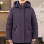 Suures suuruses 2XL-7XL Keskealised naiste talvemantlid Kapuutsiga Paksud soojad l&uuml;hikesed parkad Elegantsed avarad &uuml;ler&otilde;ivad Naiste jakid 7XL lilla