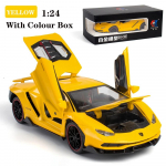 1/24 Lamborghini In League Sportauto Diecast Heli- ja Valgusmudel Tagasit&otilde;mmatav M&auml;nguauto Lastele Hot Wheel LP770 kollane
