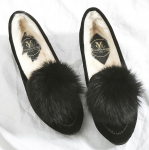 Armsad tutiga talvised karusnahast lamedad kingad naistele 9.5/10 espadrillid 2024 uus saabumine ballet kingad slip-on creepers mugavad mokassiinid 4.5 must