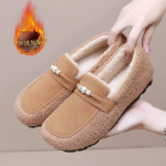 Puuvillased kingad naistele talvised uued pl&uuml;&uuml;sist soojad moekad mugavad madalad peales&otilde;idukingad vaba aja madalad kingad pehmed libisemiskindlad Zapatos De Mujer 41 kaamel