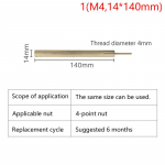 M4/M6 veesoojendi magneesiumanoodvarras radiaatori aurusti tarvikute jaoks 1(M4,14*140mm)
