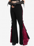 Rosegal Gothic Rose Lace Panel Ruffle Lace-up Flare p&uuml;ksid 2xl must