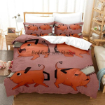 Mootorsaeinimene Pochita Voodipesukomplekt &Uuml;heinimese Twin T&auml;is Queen King Suurusega Voodikomplekt T&auml;iskasvanu Laste Magamistoa Tekikoti Komplektid SPY&times;FAMILY 70x133cm 2pcs brown