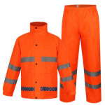 K&otilde;rgn&auml;htav T&ouml;&ouml;riietus Hi Vis &Uuml;likond Helkurjakk Veekindel ja Taskutega Helkur T&ouml;&ouml;p&uuml;kste Komplekt Veekindel Tuulekindel PVC S oranž