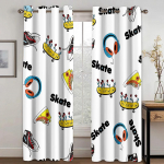 Loomingulised grafitiga rulaparketi kardinad Minimalistlikud Klassikalised 2 paneeliga Elutoa Magamistoa K&ouml;&ouml;gi R&otilde;du Akna Dekoor Kardinad 50W130H(CM)X2PCS&Grommet Top