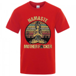Vintage Namaste Mother Explicit Naljakas T-s&auml;rk T-s&auml;rk Meeste T-s&auml;rk Naiste Puuvillased T-s&auml;rgid Topid Avarad l&uuml;hikeste varrukatega Suured riided S punane