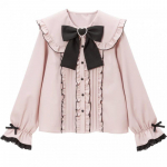 Jaapani Kawaii Rev&auml;&auml;rkaelusega Lipsus&auml;rgid Naistele Suvine L&uuml;hike Varrukas Pits Lolita Pluusid Y2k Grunge S&uuml;damega N&ouml;&ouml;bid Blusas Mujer M roosa