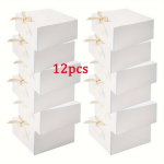 12 tk Kingikarbid Pulmadeks, Suured J&otilde;upaberi Kingikarbid Pruutneitsile, Mustad Kingikarbid Lindiga Ehete jaoks, S&uuml;nnip&auml;evakingi Karbid 10pcs valge