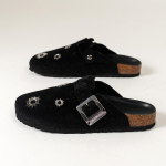 Disainer Uued Mules Kingad Meeste ja Naiste Sussid Suede Lamedad Vabaaja Sandaalid Pl&auml;tud S&uuml;gis Uued Jalutusk&auml;igud Zapatos Mujer Suss 35 must