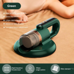 Kaasaskantav tolmuimeja lestaeemaldaja USB taaslaetav tolmulesta eemaldaja 350 W 10 kPa majahoidja puhastusvahend koduvoodi diivanivaibale roheline