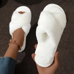 Talvine Crisscross Plush sisesussid Mugavad ja soojad pehme tallaga karvased kingad libisemiskindlad kodup&otilde;randasussid 36-37