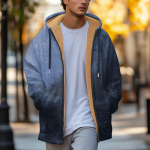 Men's thick zipper pocket jacket with pockets inserted into cotton jacket L