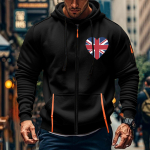 Meeste sportlik vabaaja kapuuts, kardigan, lukuga, mitme taskuga kapuuts XXL must