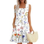 Naiste suvekleidid Taskutega varrukateta p&auml;ikesekleidid L sinine