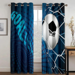 Jalgpall Jalgpall Spordiarmastajate toa dekoratiivsed kardinad 2 paneeliga poisid t&uuml;drukud magamistuba elutuba ja aken Dekoratiivsed kardinad W60H60(CM)x2pcs&HOOK
