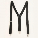 Retromustad elastsed klambriga traksid meestele ja naistele &ndash; Briti stiil, tugev hoidmine 1-3-Pure Black