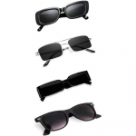 Sheomy Unisex Combo pakkumine 4 tooni prillidega pathan p&auml;ikeseprillid ristk&uuml;lik retro vintage kitsad naised::Mehed , MKN-227