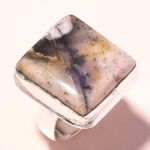 Dendritic Opal Gemstone Handmade Ethnic Anniversary Gift Jewelry Ring 8 y7u31