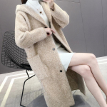 Winter Plus Size mantel Lahtine kapuutsiga kardigan koos Snowflake Design mantliga M khaki