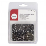 Perles plastiques - LS - 6mm - Noir - Blister 40g - Pour enfants