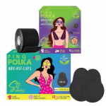 PINQ POLKA Premium korduvkasutatav rinnat&otilde;stetass (Must) (A-B tass) 2 tk & Rindade teip (Must) Push up/T&otilde;stmiseks, 1 tk