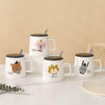 Multifilmi loomakeraamiline tass kaanega Suure mahutavusega majapidamiskomplekt Kruus T&uuml;druk Armas veetass V&auml;ike kinketass 320ML