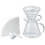 HARIO V60 klaasipruulimiskomplekt Praktiline mahutavus 600 ml serveritopsid, l&auml;bipaistvad, valmistatud Jaapanis, kingitus 1~4 S-VGBK-02-T puhas