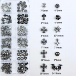 120 tk/1 karp Euroopa-Ameerika tumeda vintage stiilis ristk&uuml;&uuml;nte plaaster Premium metallist stiilis s&uuml;damek&uuml;&uuml;nte metallist kaunistuste komplekt