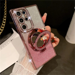 Samsung Galaxy S24 Ultra luksusliku s&auml;deleva peeglihoidiku v&auml;lguga kaetud teemantraamiga telefoni&uuml;mbrisele Samsung S22 S23 S24 Plus kaanele Samsung S25 Ultra