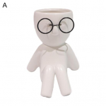 Succulent pot Pilkup&uuml;&uuml;dev loominguline elegantse stiili kujuga keraamiline taimepott Istumispidu Inimese kujuga kingituste istutusmasin majapidamise kaunistamiseks A valge