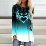 XS-7XL Naiste s&uuml;gis- ja talveriided vabaaja pikkade varrukatega topid Naiste 3D-prindiga s&auml;rgid lahtised tuunika T-s&auml;rgid pullover-pluusid S