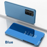 Nutikas vaatepeegliga klapp&uuml;mbris Samsung Galaxy S24 + Ultra S23 FE Plus jaoks, avatav kaanega, stendiga, kokkupandav, p&otilde;rutuskindel, Capa kest, Coque, Fundas Galaxy S23 sinine