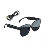 Bluetoothiga &uuml;hilduvad nutikad p&auml;ikeseprillid koos avatud k&otilde;rvaga helih&auml;&auml;ljuhtimisega k&auml;ed-vabad laetavad UV-kindlad muusikaprillid prillid must