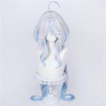 Genshin Impact Cosplay Focalors Cosplay Parukas Furina Parukas Valge Sinine Kuumuskindel S&uuml;nteetiline Juus M&auml;ng Anime Cosplay Parukad + Parukav&otilde;rk One Size
