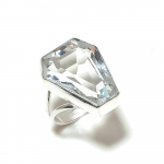 White Topaz Handmade 925 Sterling Silver Jewelry Ring Size 8 p4w11