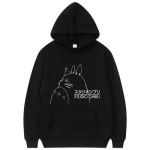 Jaapan Anime Minu naaber Totoro Hoodie Studio Ghibli Oversized dressipluus Mood Unisex Kawaii Streetwear Koomiks Armsad kapuutsid S black