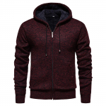 Meeste paksu sametiga vabaaja kootud kampsun, moekas kapuutsiga jakk meestele L veini