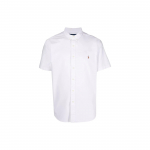Polo Ralph Lauren SS22 V&auml;ike logo tikitud Oxford l&uuml;hikeste varrukatega s&auml;rk Meeste s&auml;rgid Valge 710787736-003 XL