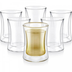 Moodsad isoleeritud T&uuml;rgi teeklaasid - 6 topeltseinalise klaasist teetassi komplekt (6 oz / 177 ml) other puhas
