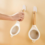 Puidust k&auml;epidemega s&otilde;el roostevabast terasest peen v&otilde;rk jahu s&otilde;el kurn suhkur kakao matcha pulber jahu kurn k&auml;eshoitav 1pc