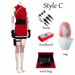 Anime Haruno Sakura Cosplay Kost&uuml;&uuml;m Naiste Outfit Halloweeni karnevalikost&uuml;&uuml;mid XL
