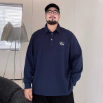 Suurem suurus Trendikas Niiskust juhtiv Pehme Kvaliteetne Hingav Meeste Vaba Polo S&auml;rk--Kortsukindel Vabaaja Sportlik L&uuml;hikeste Varrukatega Kraega S&auml;rk 2XL must