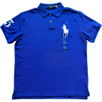 Polo Ralph Lauren SS24 Suure logoga tikitud l&uuml;hikeste varrukatega polos&auml;rk Meeste pealisr&otilde;ivad Sinine 710697457-051 M