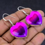 Natural Bi-Color Tourmaline Gemstone 925 Sterling Silver Earring 1.81 t7b19